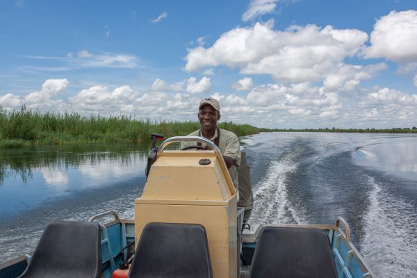 Our boat on the Okavanga